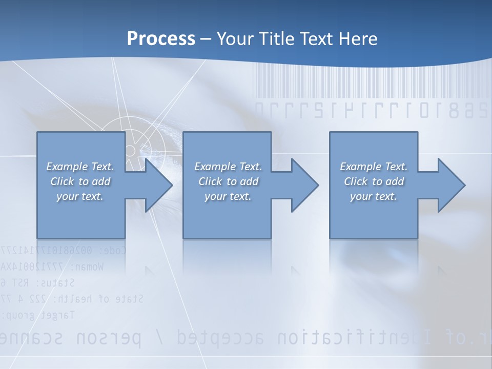 A Woman's Eye With Bar Code In The Background PowerPoint Template
