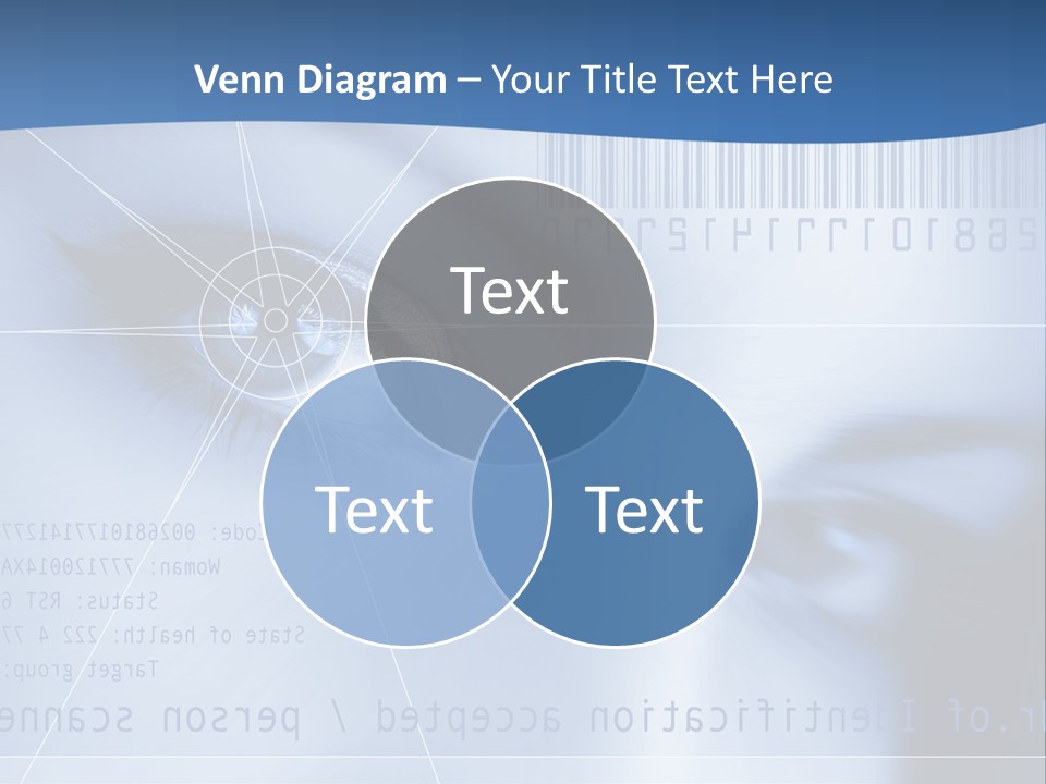 A Woman's Eye With Bar Code In The Background PowerPoint Template
