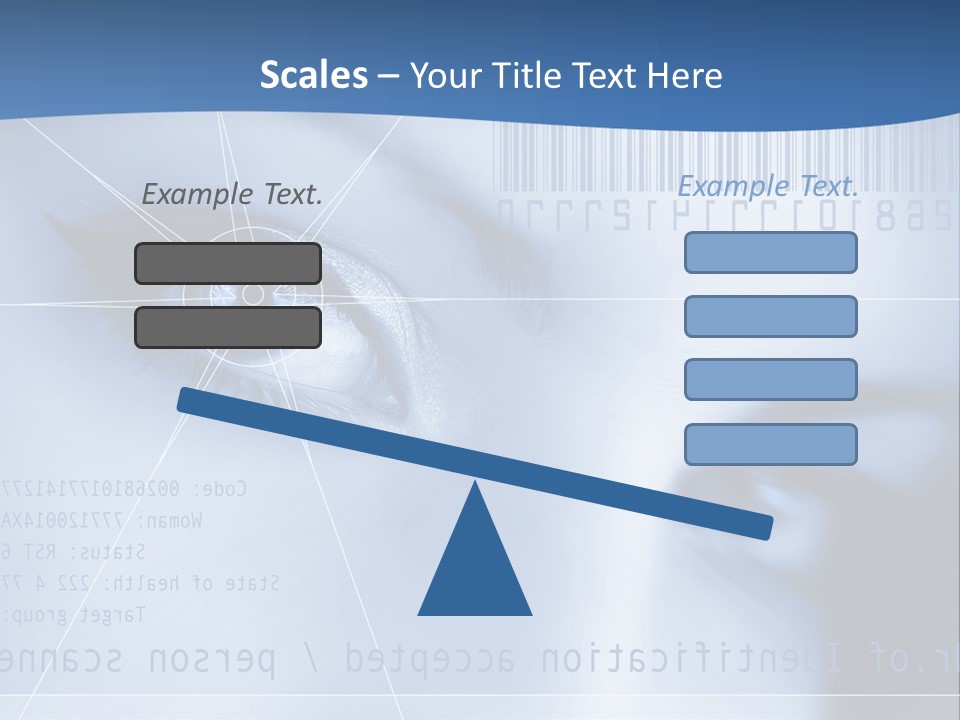 A Woman's Eye With Bar Code In The Background PowerPoint Template
