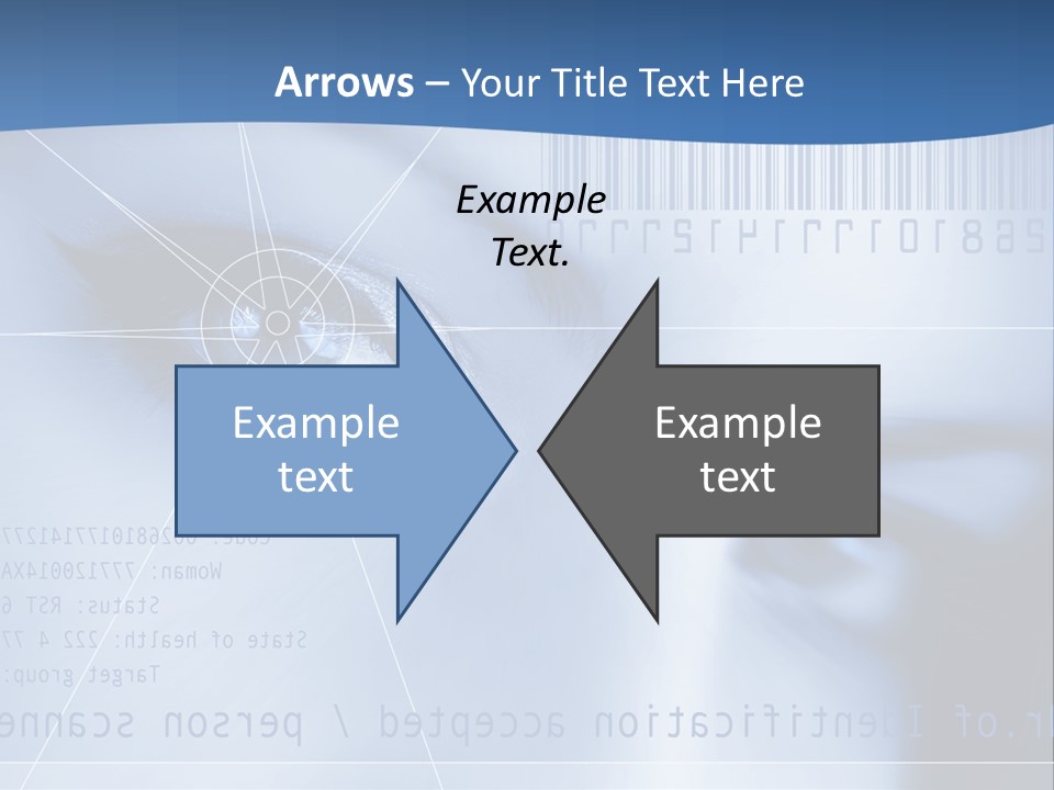 A Woman's Eye With Bar Code In The Background PowerPoint Template