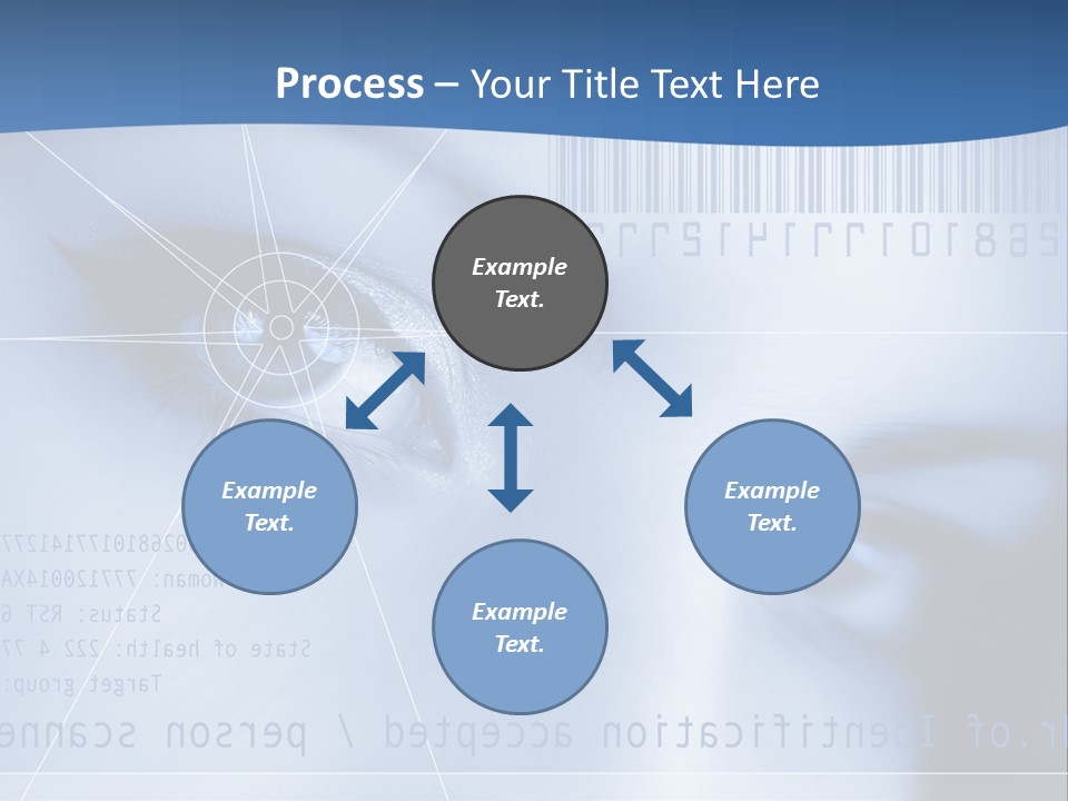 A Woman's Eye With Bar Code In The Background PowerPoint Template