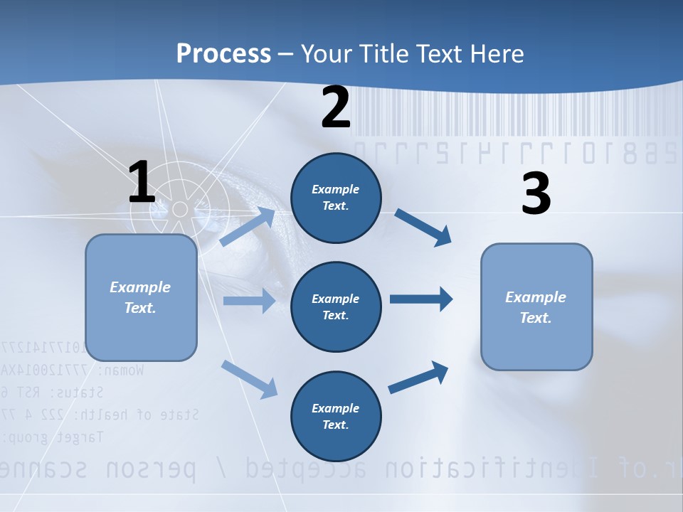 A Woman's Eye With Bar Code In The Background PowerPoint Template