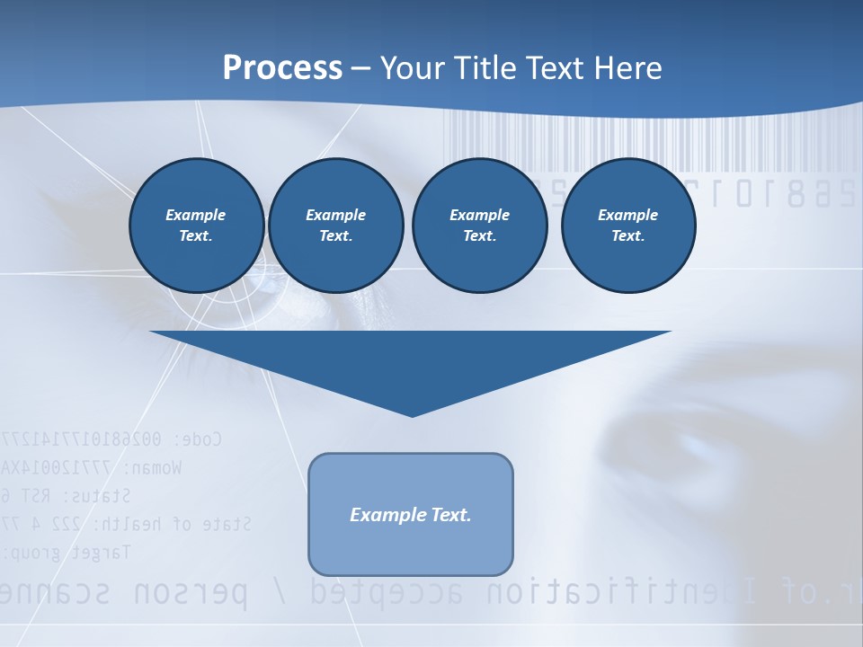 A Woman's Eye With Bar Code In The Background PowerPoint Template