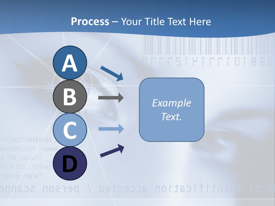 A Woman's Eye With Bar Code In The Background PowerPoint Template