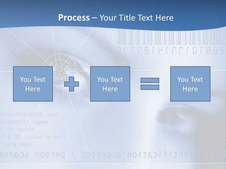 A Woman's Eye With Bar Code In The Background PowerPoint Template
