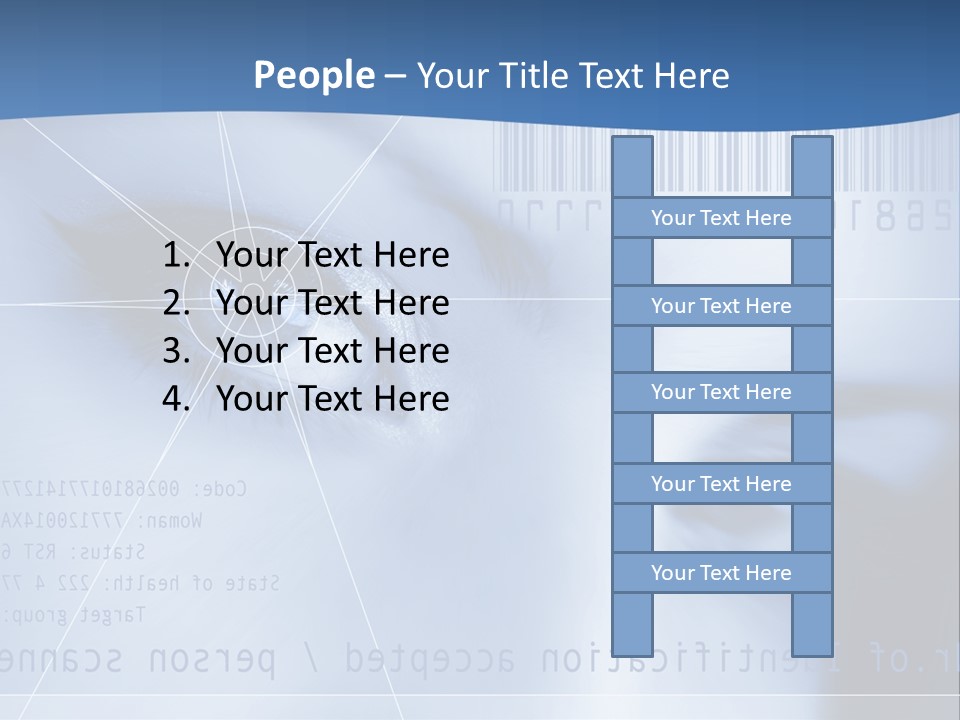 A Woman's Eye With Bar Code In The Background PowerPoint Template