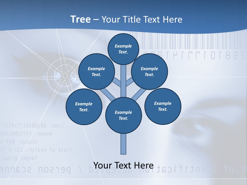 A Woman's Eye With Bar Code In The Background PowerPoint Template