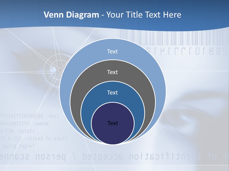 A Woman's Eye With Bar Code In The Background PowerPoint Template