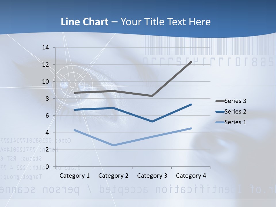 A Woman's Eye With Bar Code In The Background PowerPoint Template
