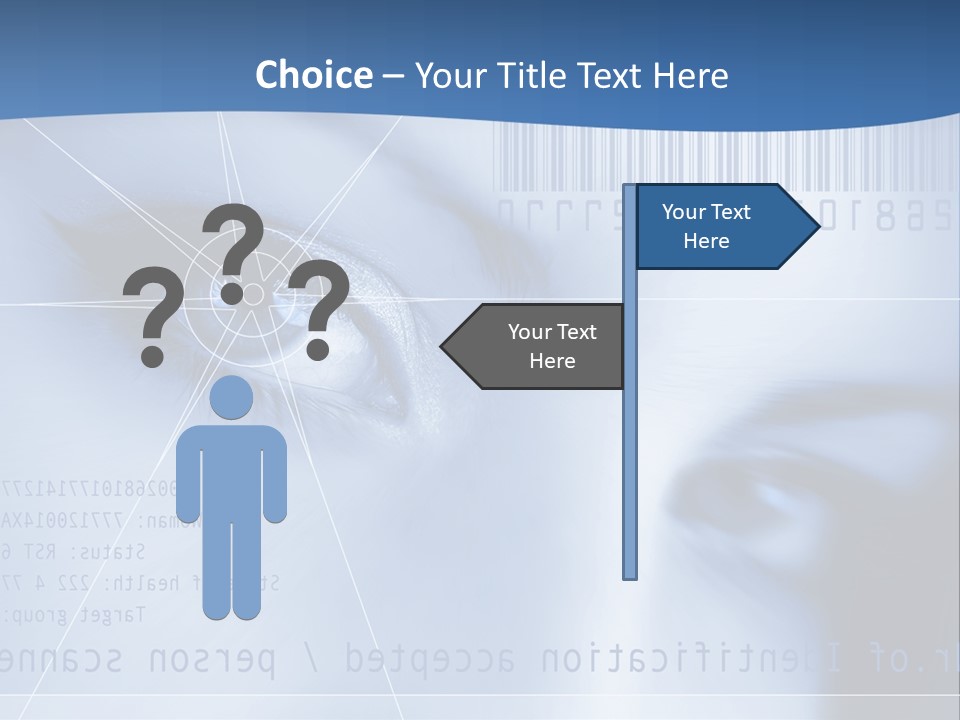 A Woman's Eye With Bar Code In The Background PowerPoint Template