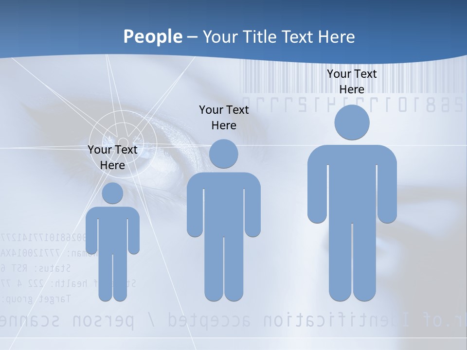 A Woman's Eye With Bar Code In The Background PowerPoint Template