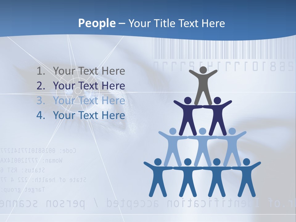 A Woman's Eye With Bar Code In The Background PowerPoint Template