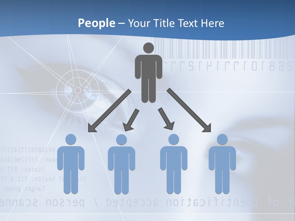 A Woman's Eye With Bar Code In The Background PowerPoint Template