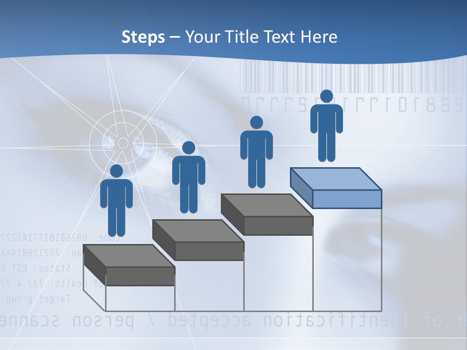 A Woman's Eye With Bar Code In The Background PowerPoint Template