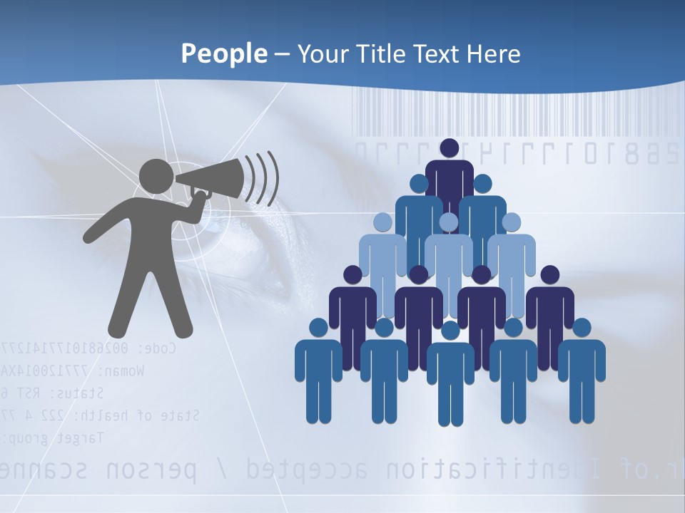 A Woman's Eye With Bar Code In The Background PowerPoint Template