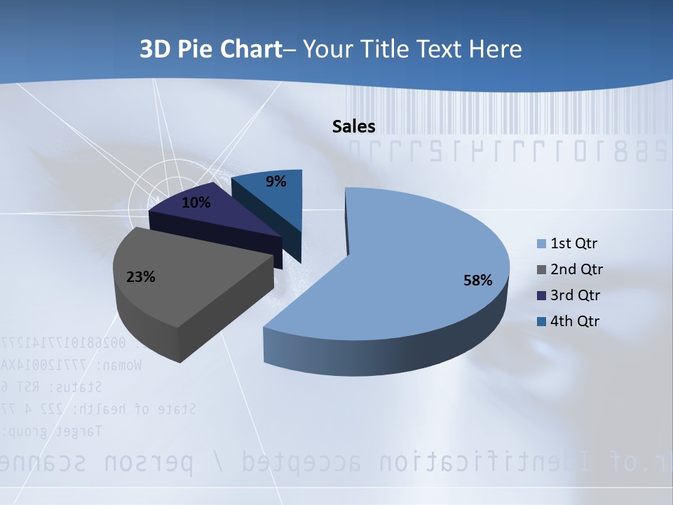 A Woman's Eye With Bar Code In The Background PowerPoint Template