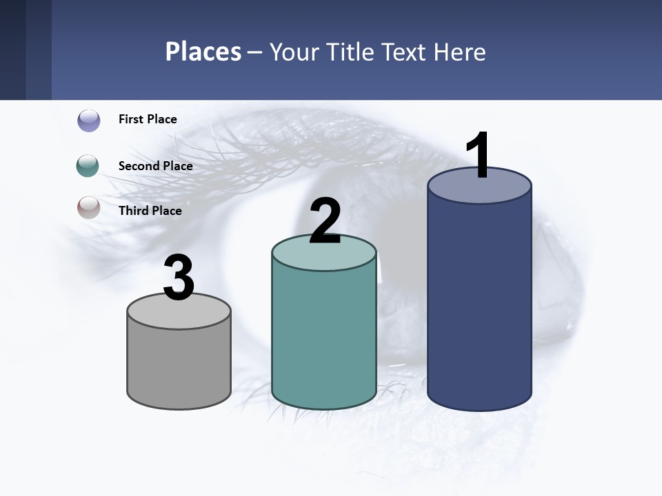 A Close Up Of A Blue Eye With A White Background PowerPoint Template