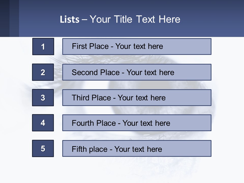 A Close Up Of A Blue Eye With A White Background PowerPoint Template