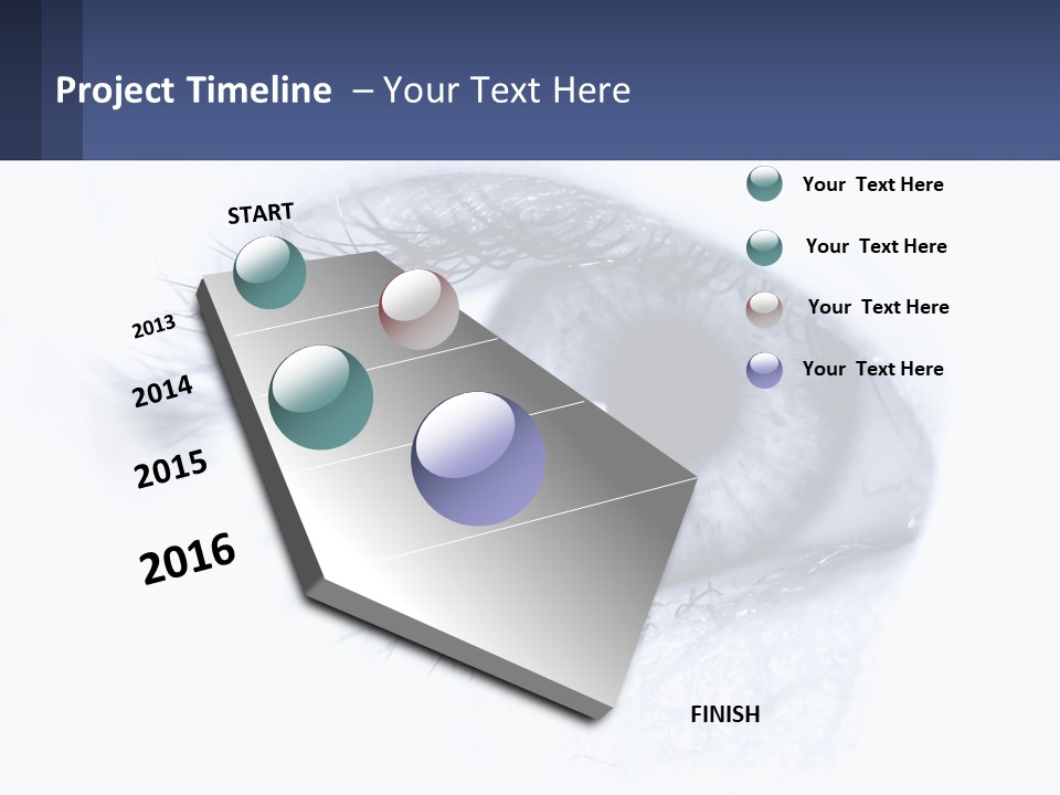 A Close Up Of A Blue Eye With A White Background PowerPoint Template