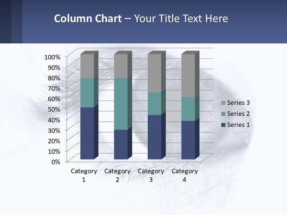 A Close Up Of A Blue Eye With A White Background PowerPoint Template