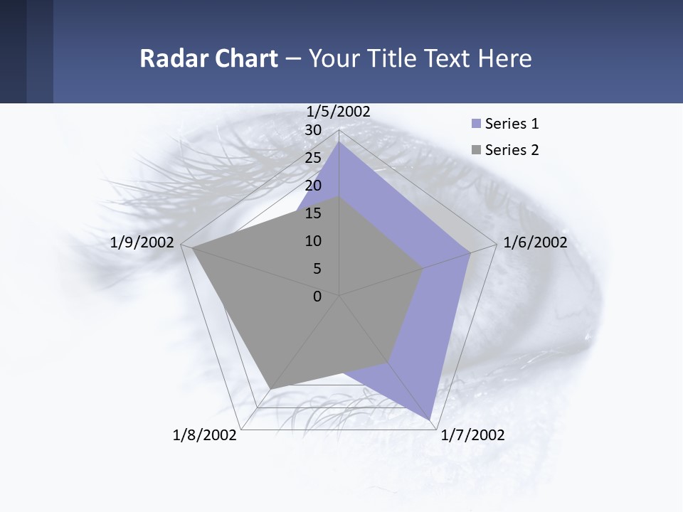 A Close Up Of A Blue Eye With A White Background PowerPoint Template