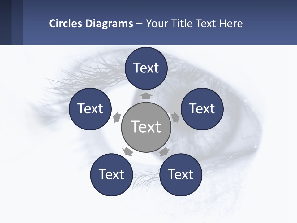 A Close Up Of A Blue Eye With A White Background PowerPoint Template