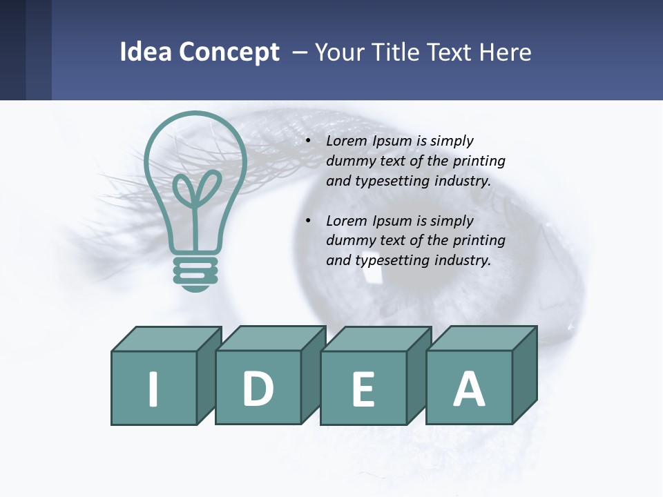 A Close Up Of A Blue Eye With A White Background PowerPoint Template