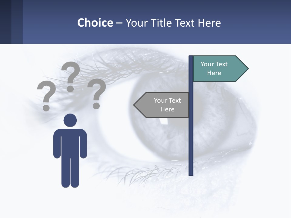 A Close Up Of A Blue Eye With A White Background PowerPoint Template