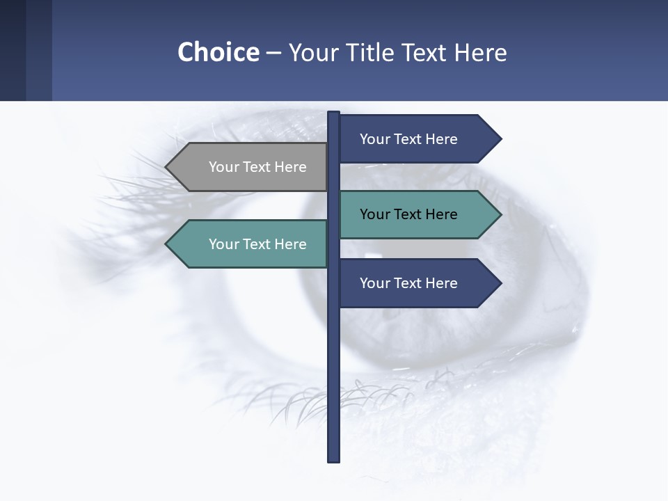 A Close Up Of A Blue Eye With A White Background PowerPoint Template