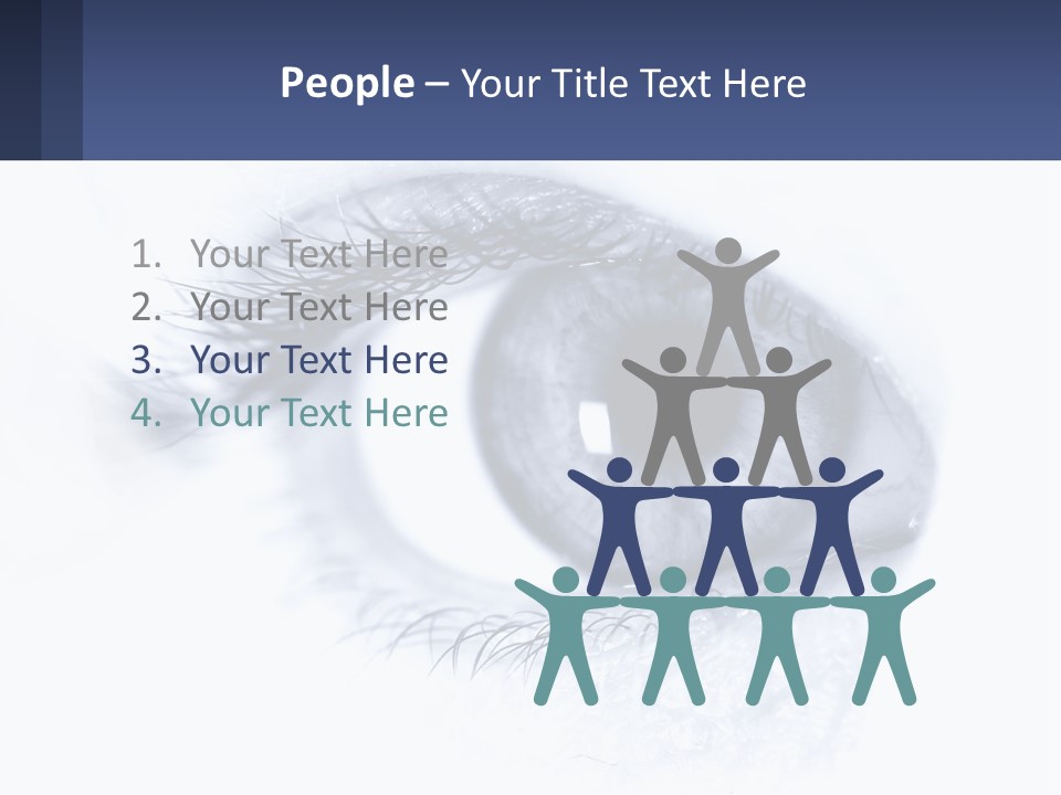 A Close Up Of A Blue Eye With A White Background PowerPoint Template