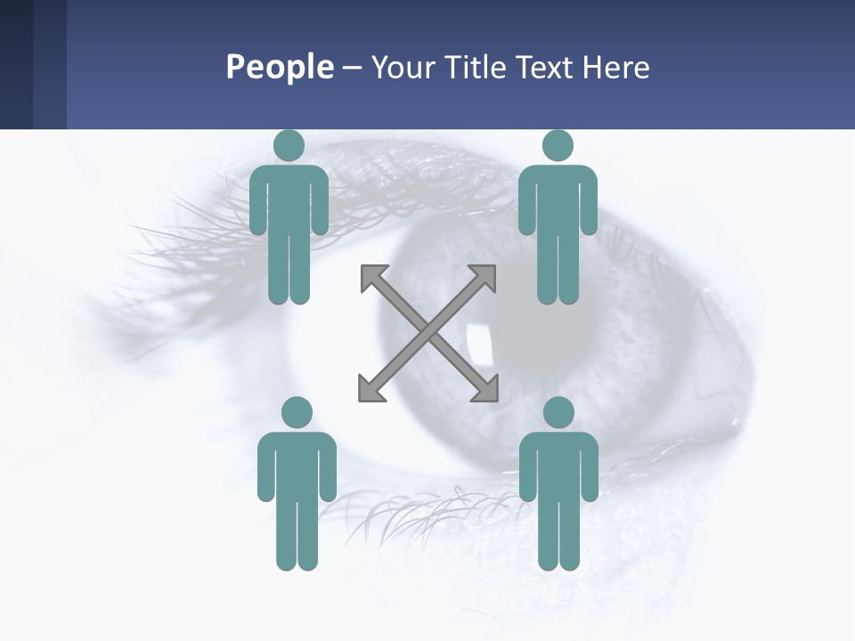 A Close Up Of A Blue Eye With A White Background PowerPoint Template