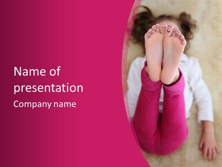 A Girl Laying On The Floor With Her Feet Up PowerPoint Template
