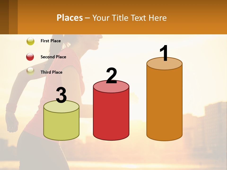 A Woman Running In The Sunset Powerpoint Presentation PowerPoint Template