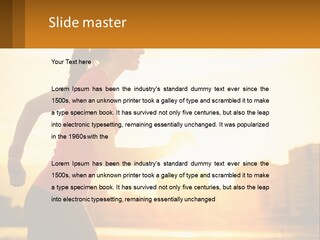 A Woman Running In The Sunset Powerpoint Presentation PowerPoint Template