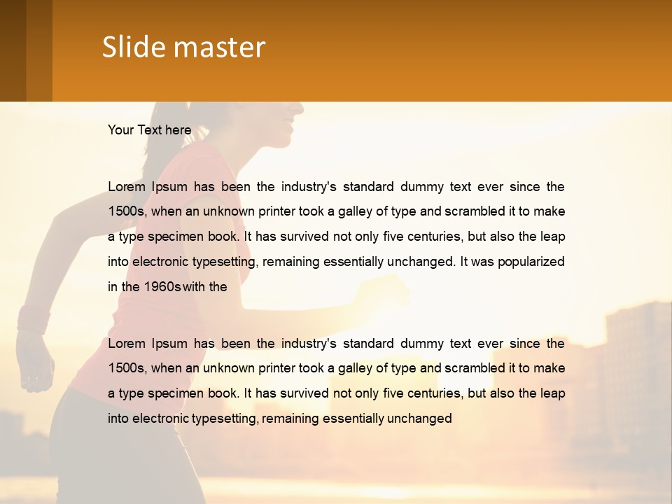 A Woman Running In The Sunset Powerpoint Presentation PowerPoint Template