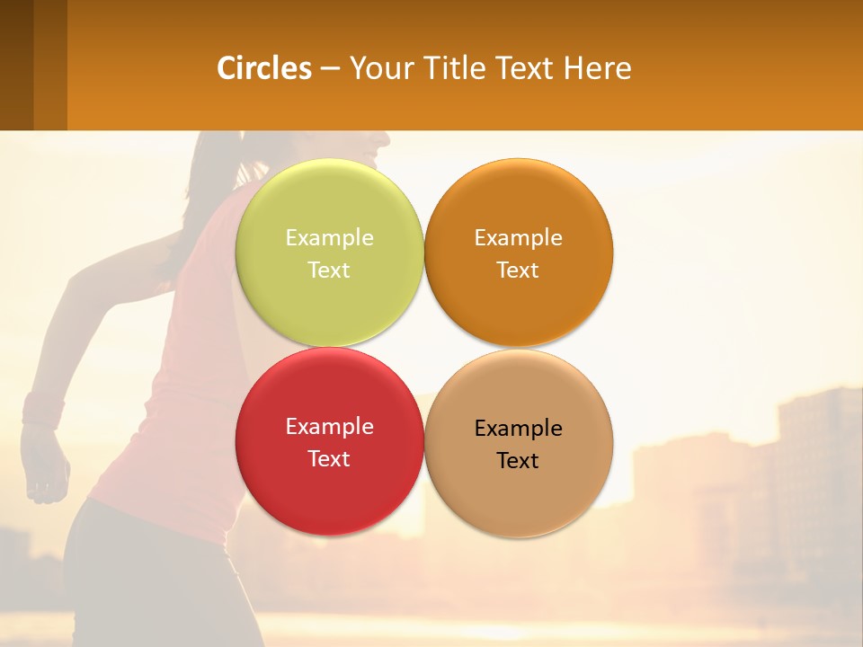 A Woman Running In The Sunset Powerpoint Presentation PowerPoint Template