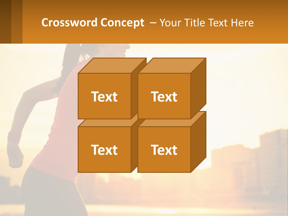 A Woman Running In The Sunset Powerpoint Presentation PowerPoint Template