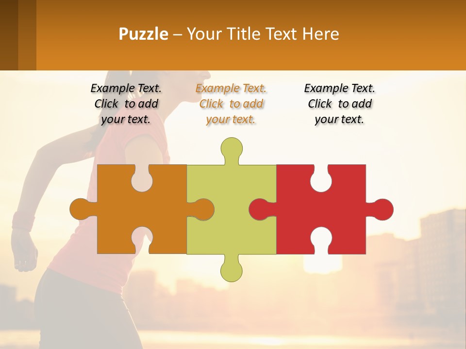 A Woman Running In The Sunset Powerpoint Presentation PowerPoint Template