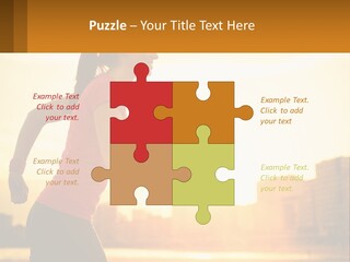 A Woman Running In The Sunset Powerpoint Presentation PowerPoint Template