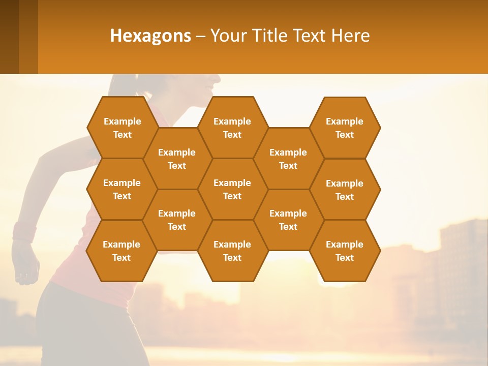 A Woman Running In The Sunset Powerpoint Presentation PowerPoint Template