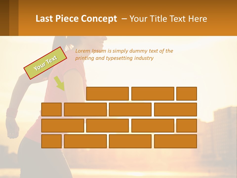 A Woman Running In The Sunset Powerpoint Presentation PowerPoint Template