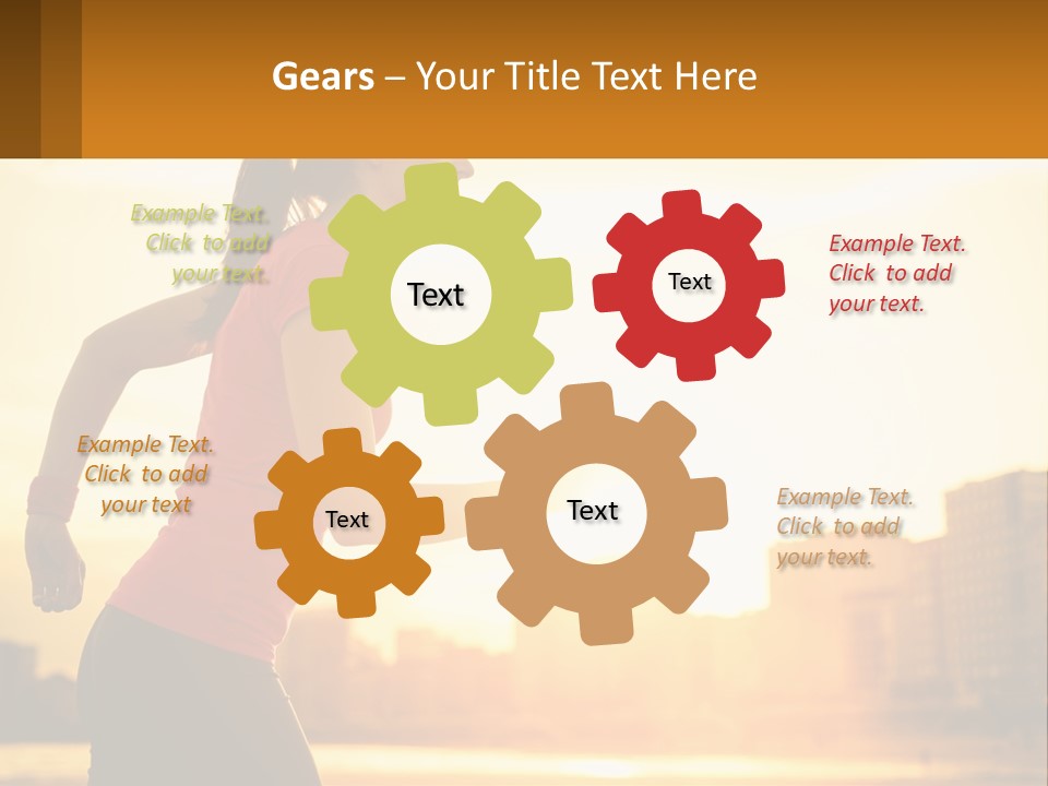 A Woman Running In The Sunset Powerpoint Presentation PowerPoint Template