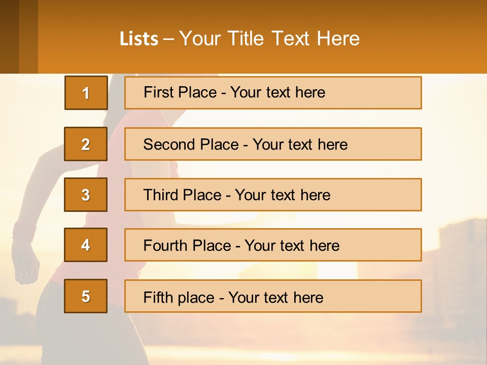 A Woman Running In The Sunset Powerpoint Presentation PowerPoint Template