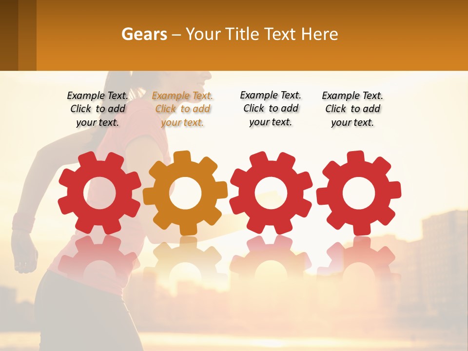 A Woman Running In The Sunset Powerpoint Presentation PowerPoint Template