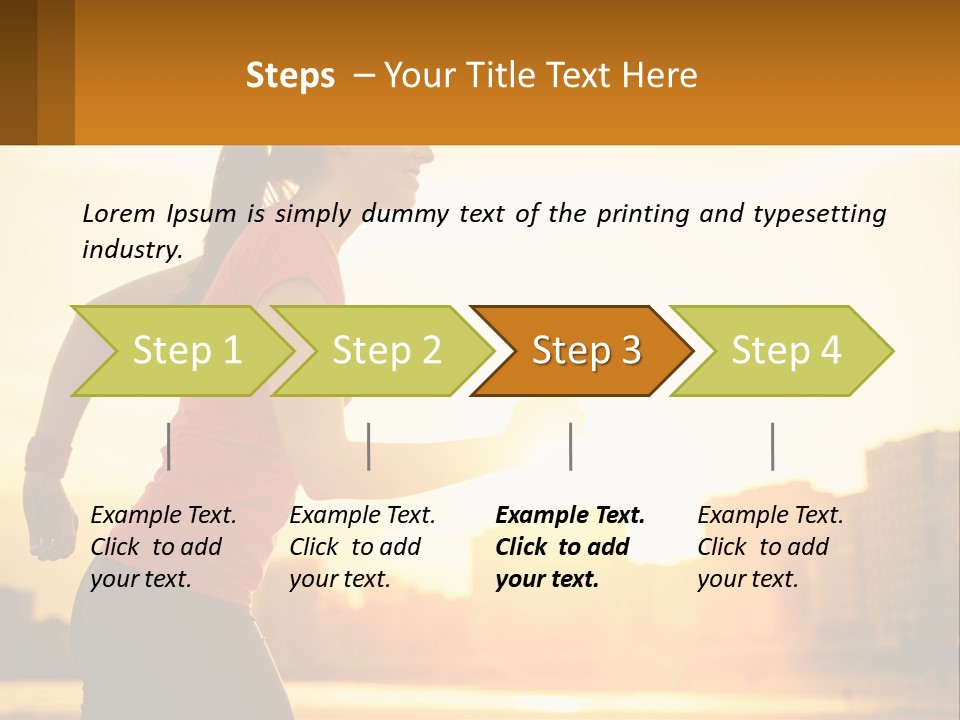 A Woman Running In The Sunset Powerpoint Presentation PowerPoint Template
