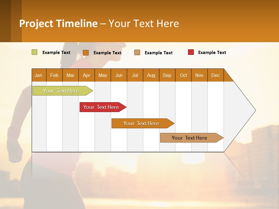A Woman Running In The Sunset Powerpoint Presentation PowerPoint Template