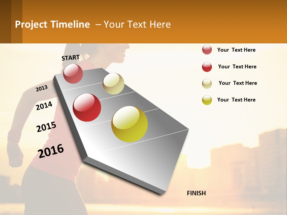 A Woman Running In The Sunset Powerpoint Presentation PowerPoint Template