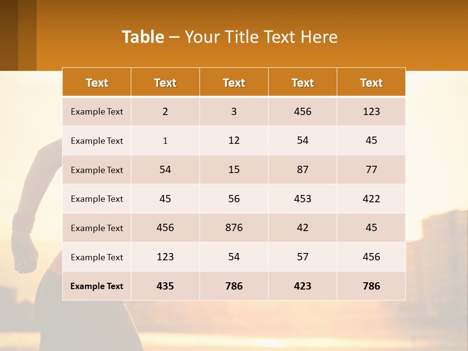 A Woman Running In The Sunset Powerpoint Presentation PowerPoint Template