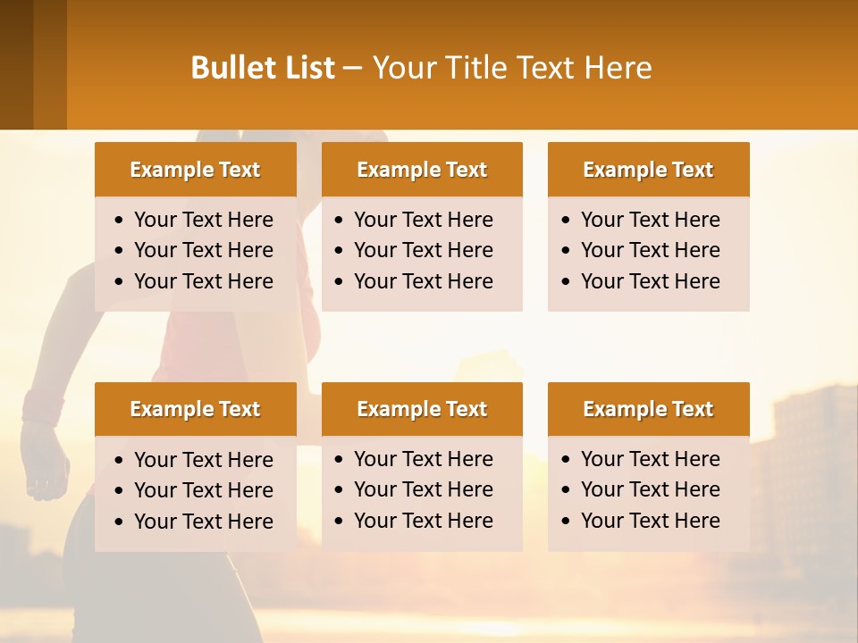 A Woman Running In The Sunset Powerpoint Presentation PowerPoint Template