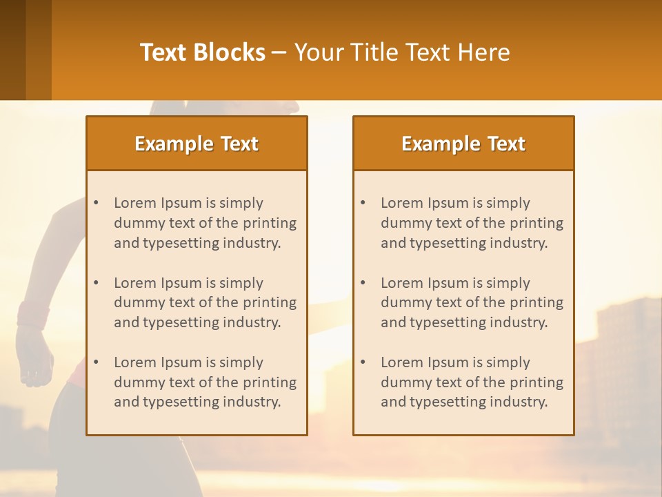 A Woman Running In The Sunset Powerpoint Presentation PowerPoint Template